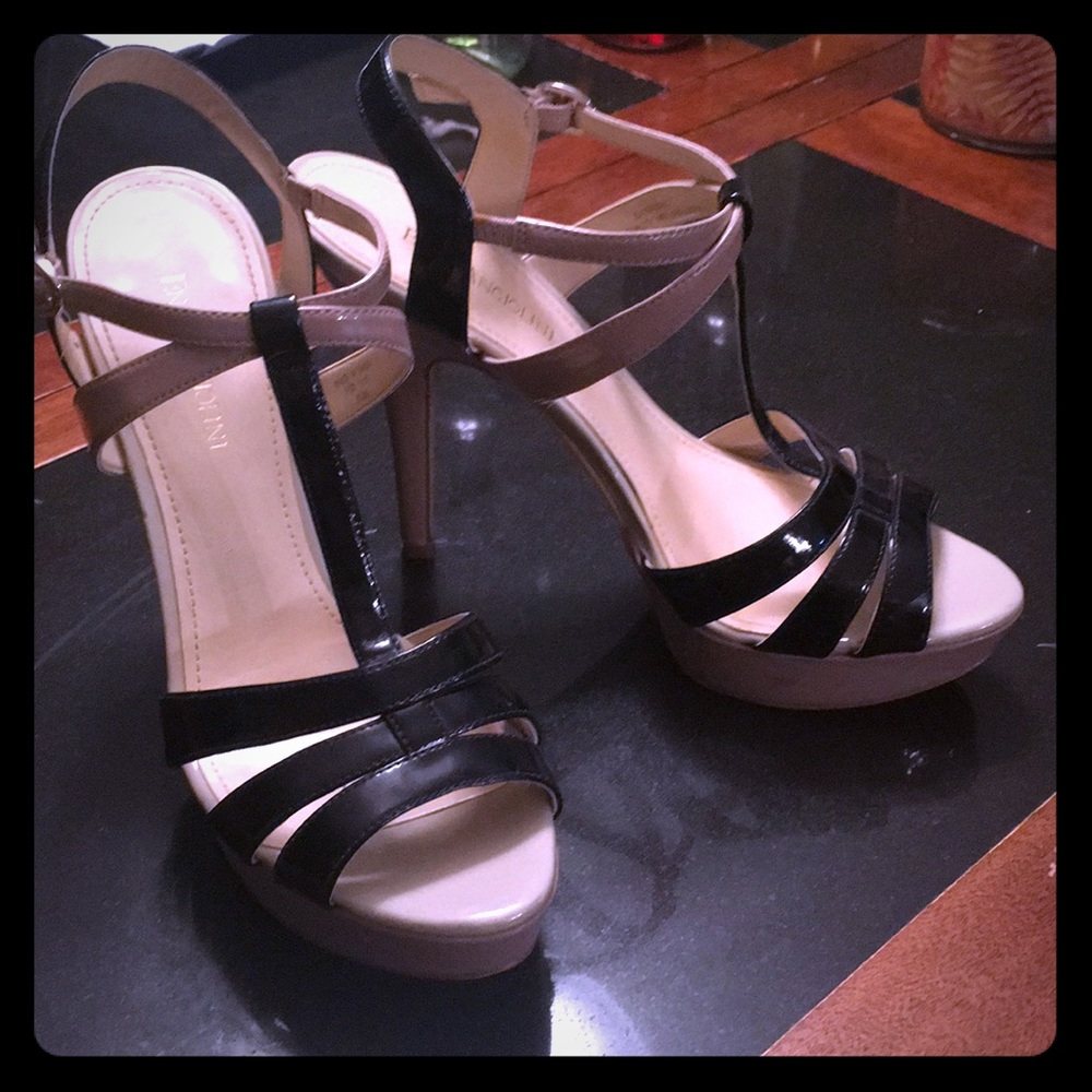 Black and Nude Enzo Angiolini heels